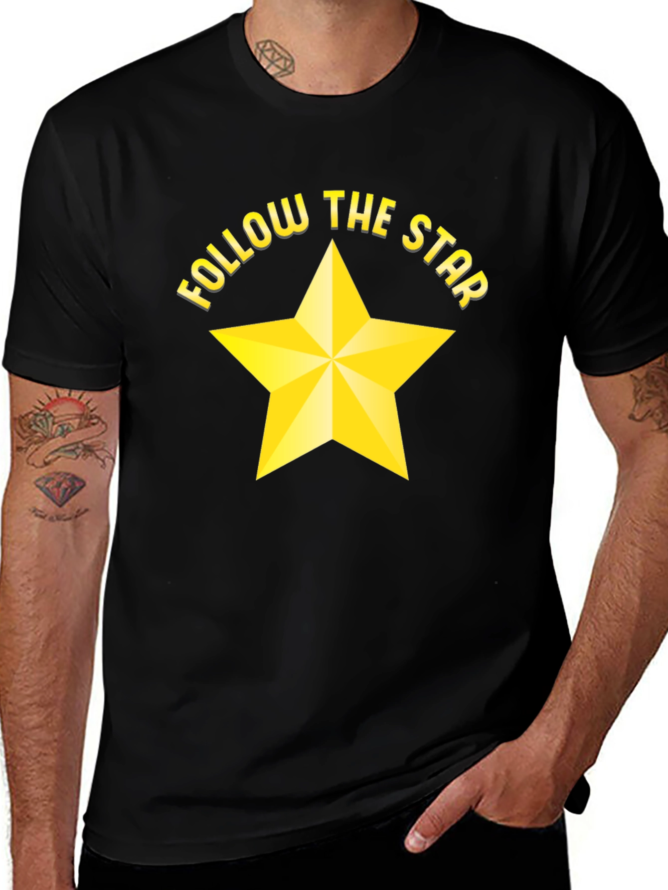 Follow the Star Black Graphic Tee