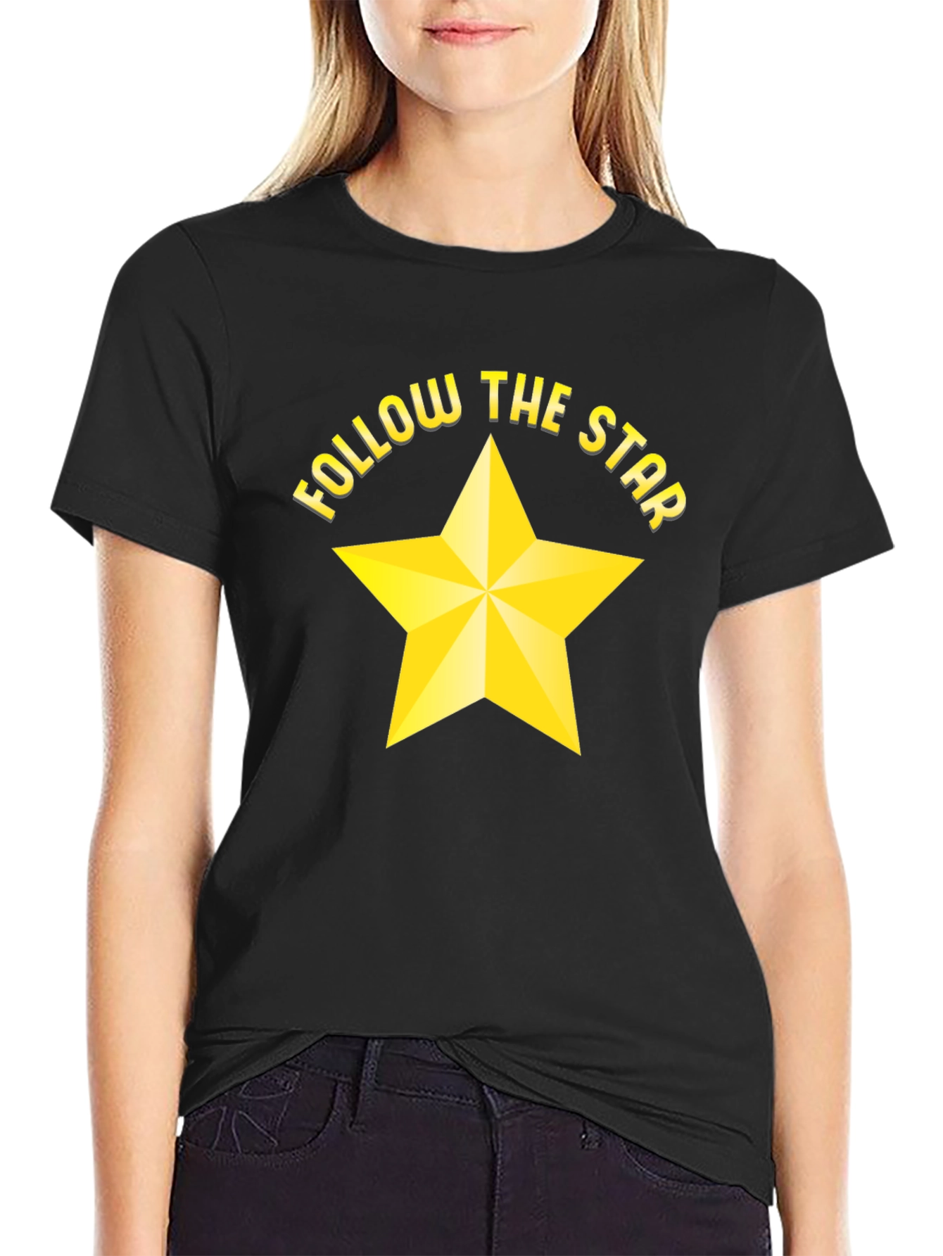 Follow the Star Black Graphic Tee