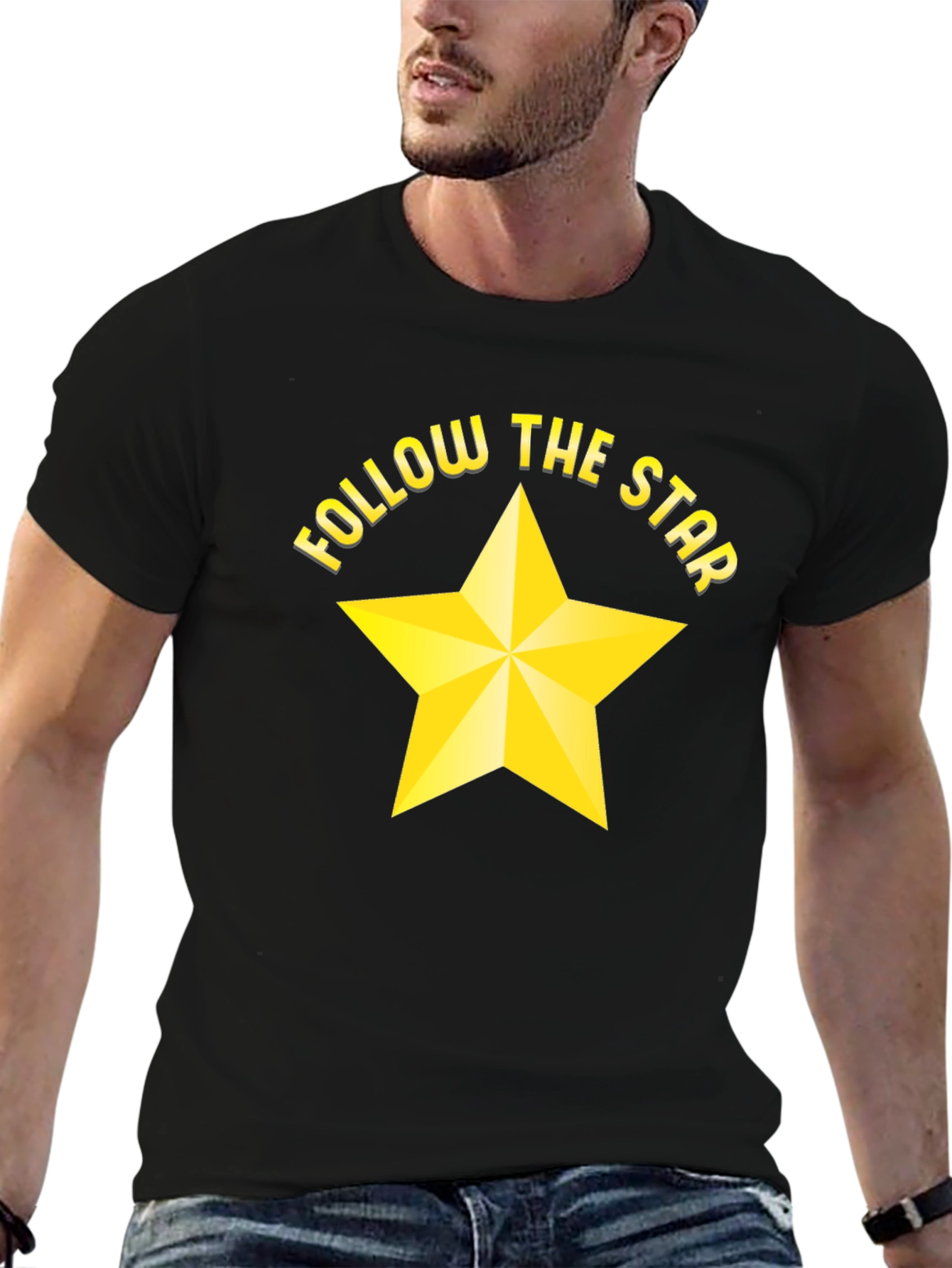 Follow the Star Black Graphic Tee