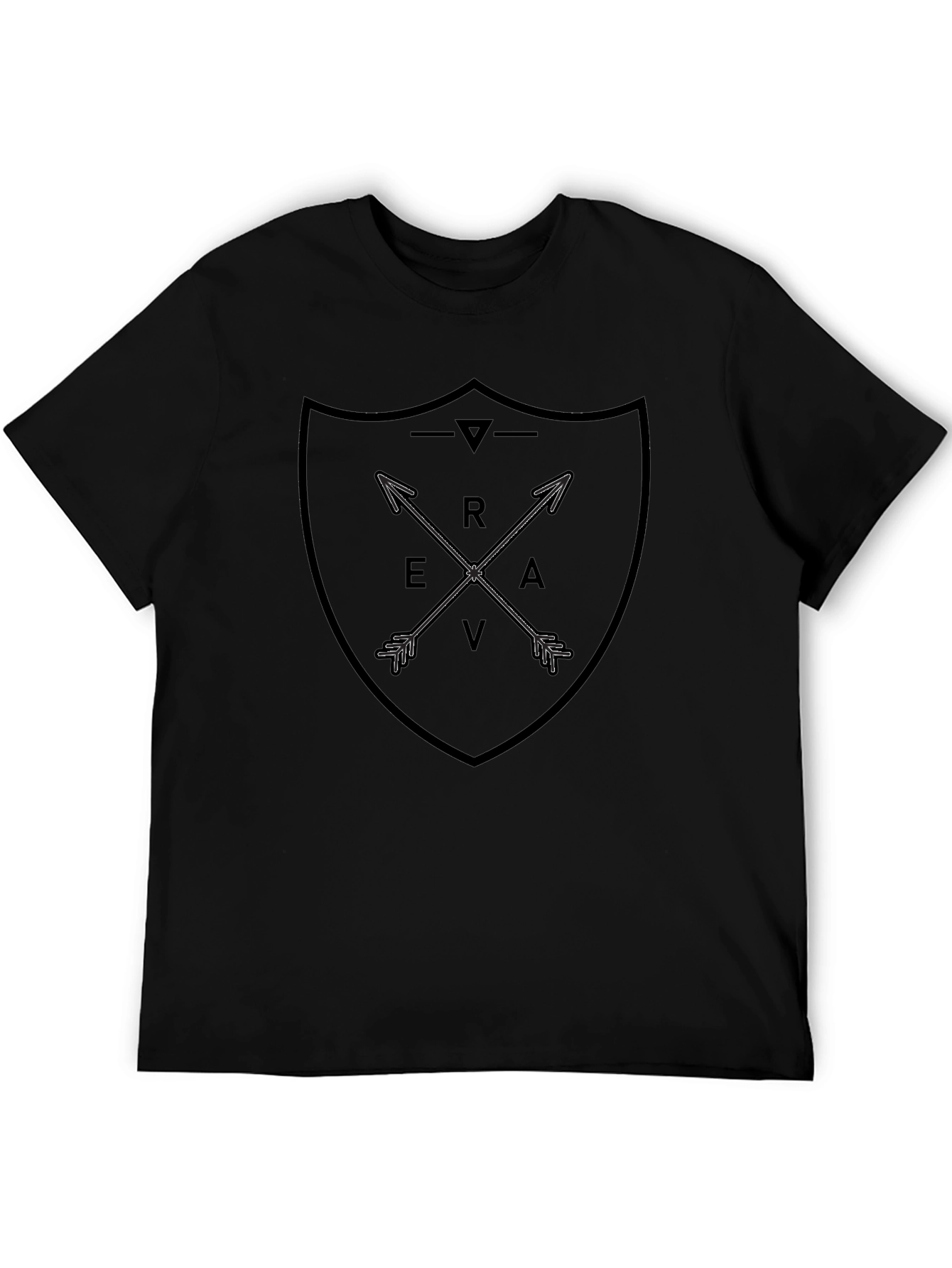 Mens Black T-Shirt with Arrow Shield Graphic