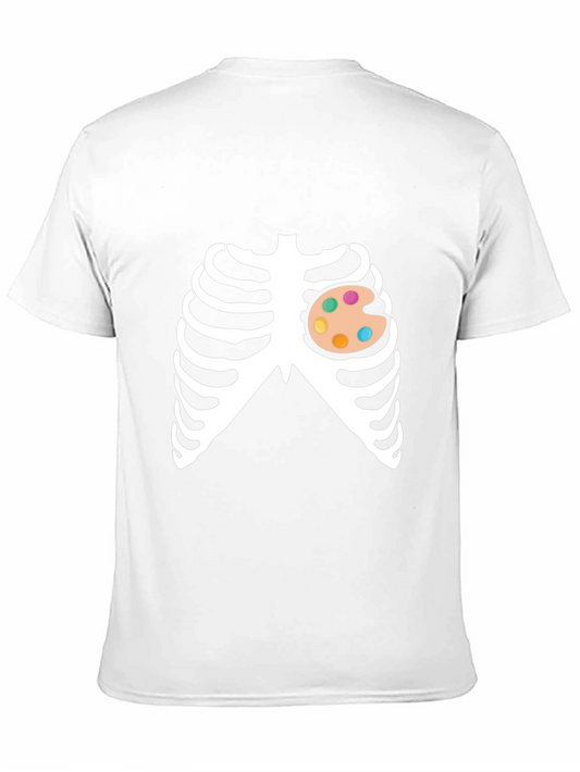 Artist Skeleton Ribcage Halloween Costume T-Shirt