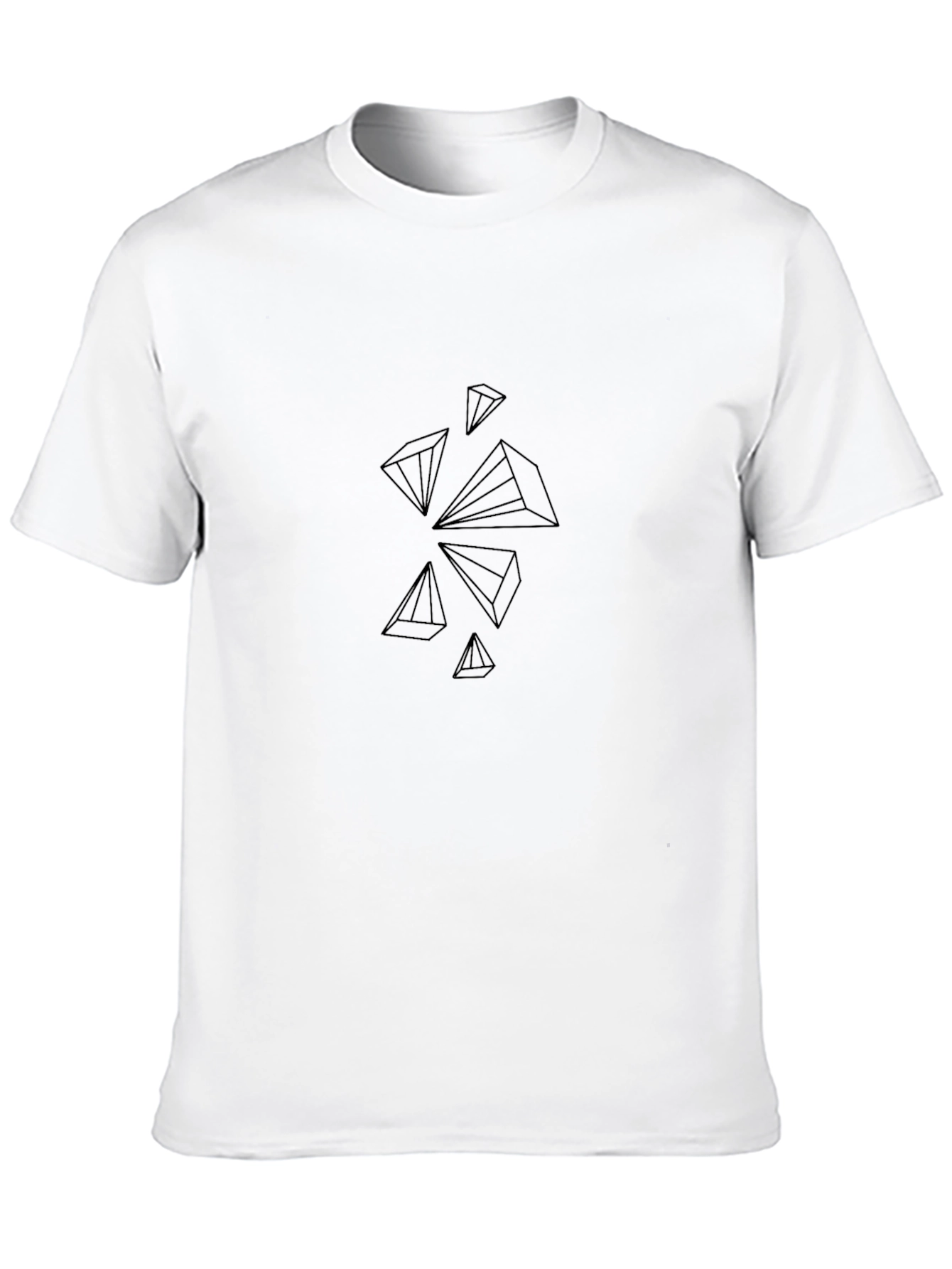 Abstract Pyramid Design Black T-Shirt