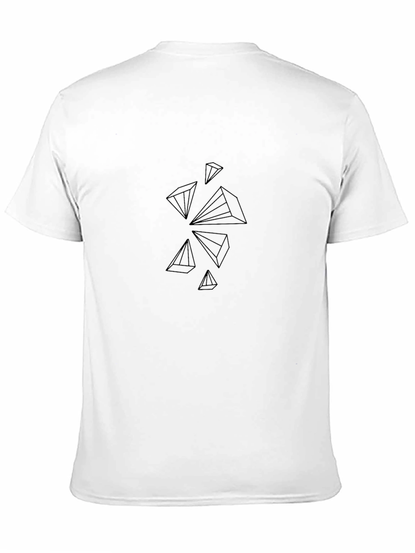 Abstract Pyramid Design Black T-Shirt