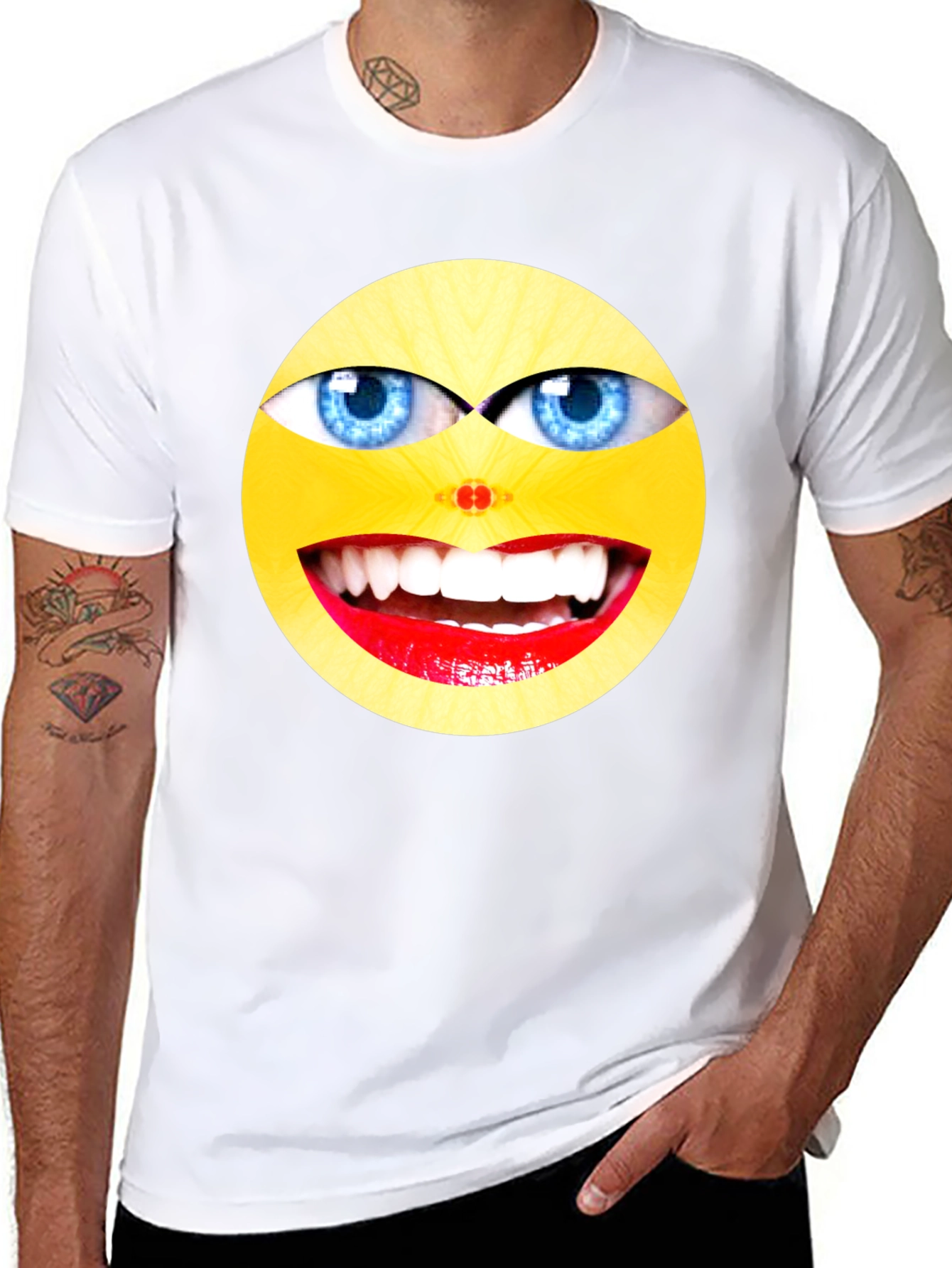 Funny Emoji Graphic Black T-Shirt