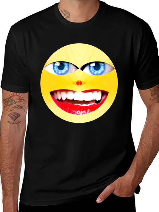 Funny Emoji Graphic Black T-Shirt
