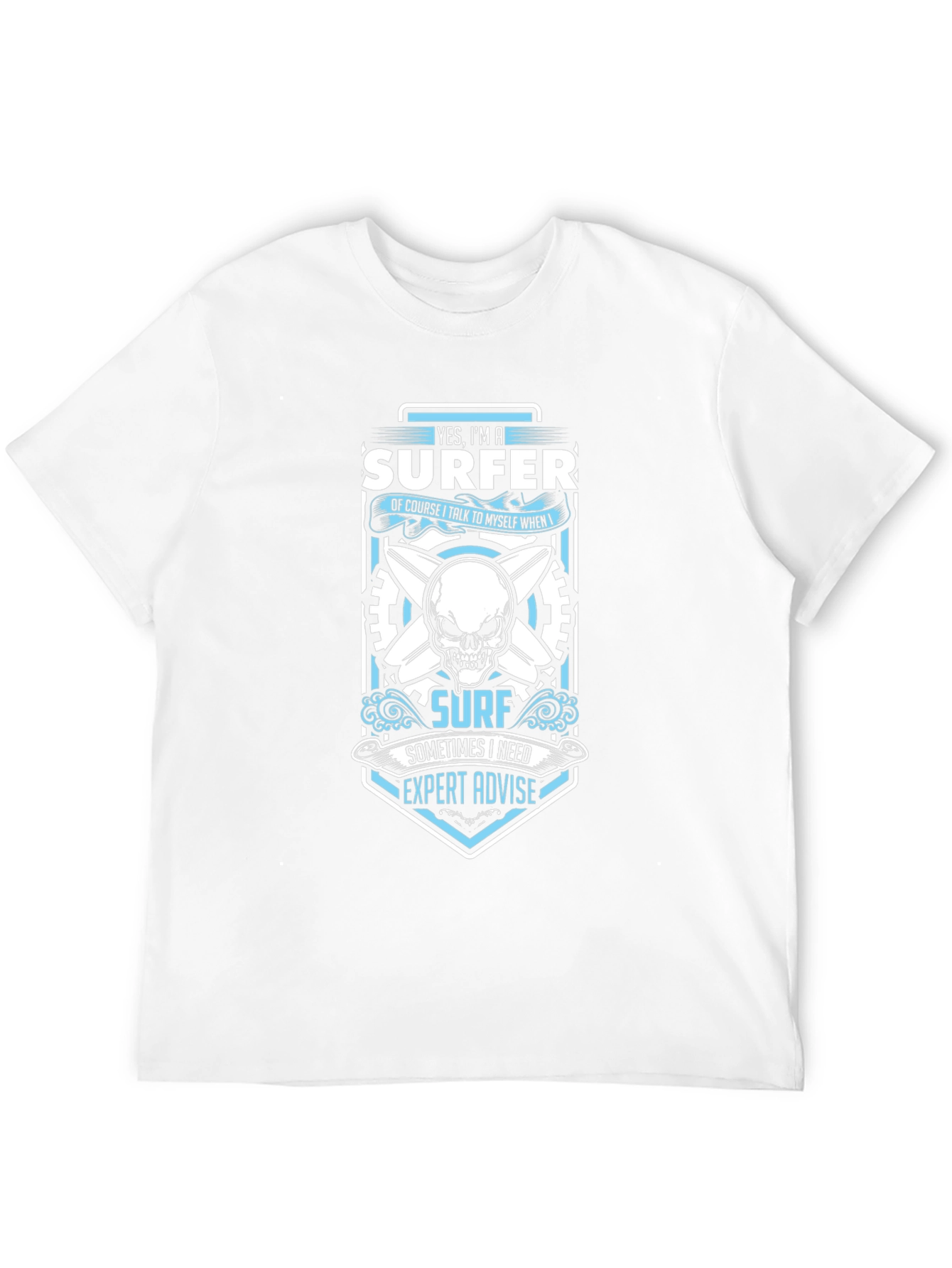Surfer Skull Graphic T-Shirt - Black