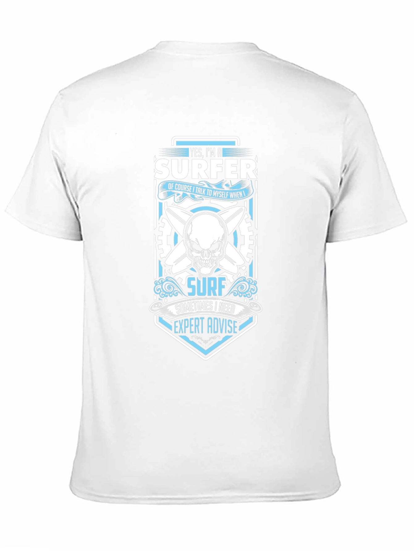Surfer Skull Graphic T-Shirt - Black