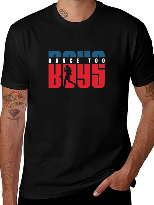 Dance Too Boys Graphic Tee - Black Cotton Casual T-Shirt