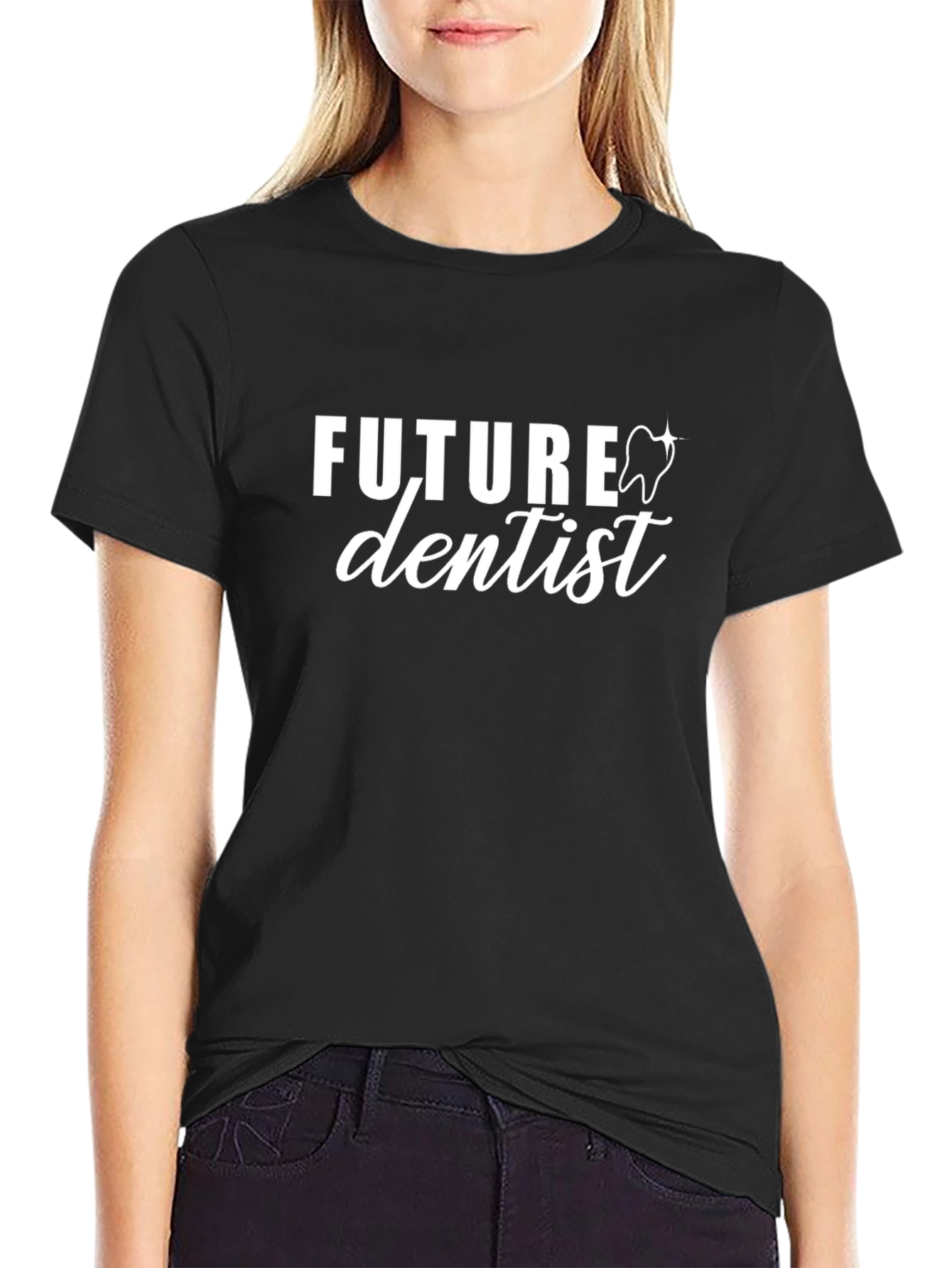 Future Dentist Graphic T-Shirt - Black Cotton Tee