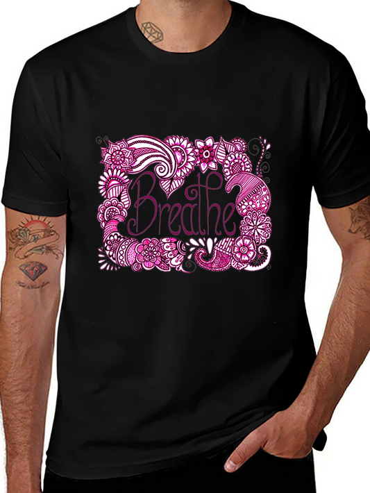 Breathe Graphic Tee - Relaxed Fit Black T-Shirt