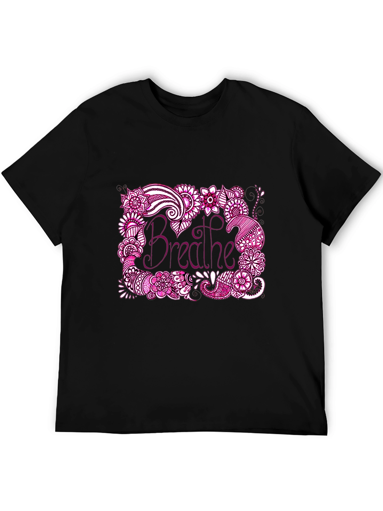 Breathe Graphic Tee - Relaxed Fit Black T-Shirt