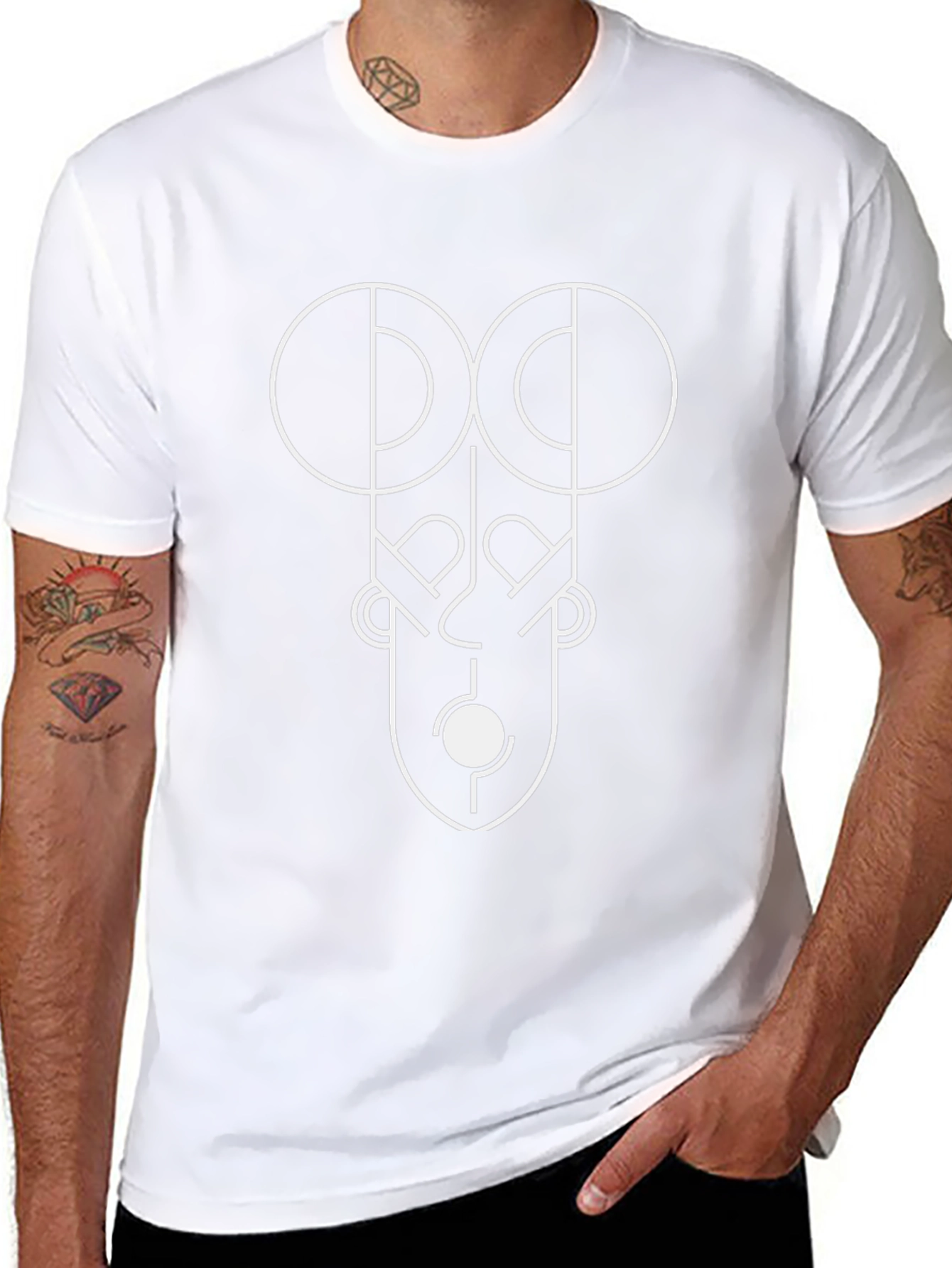 Abstract Face Graphic Tee - Modern Art Design