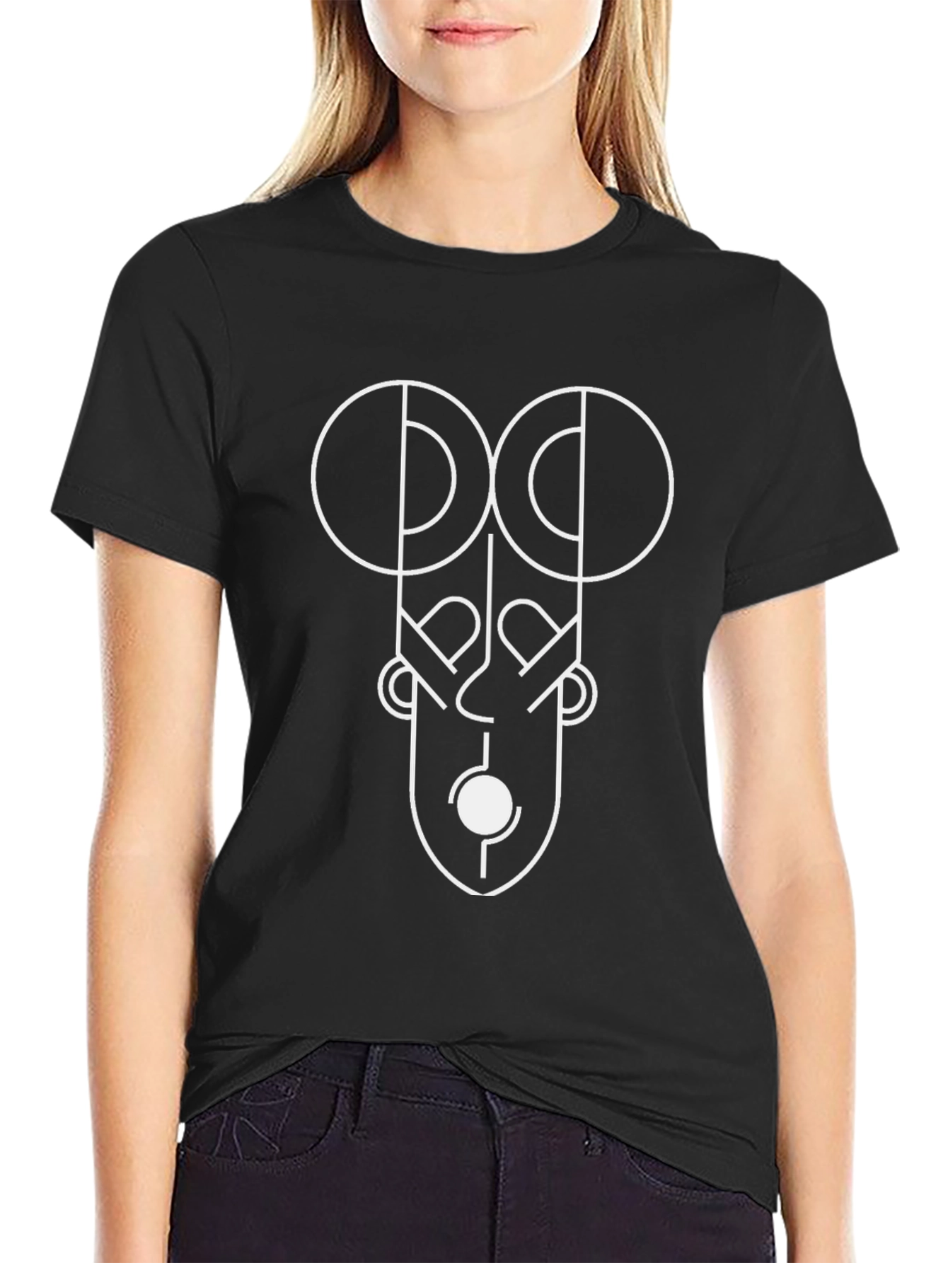 Abstract Face Graphic Tee - Modern Art Design