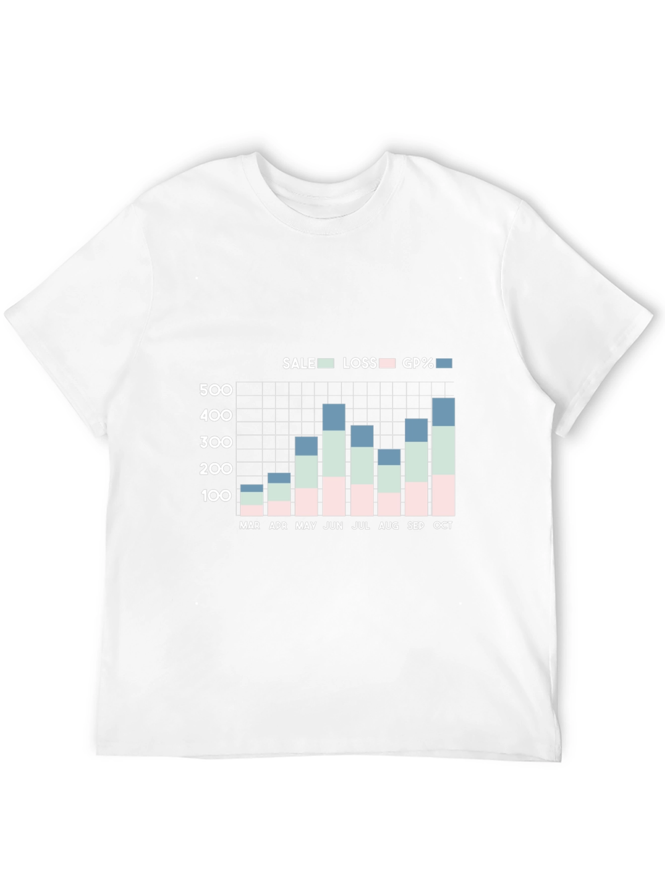Sales Graph T-Shirt: Monthly Performance Data Tee