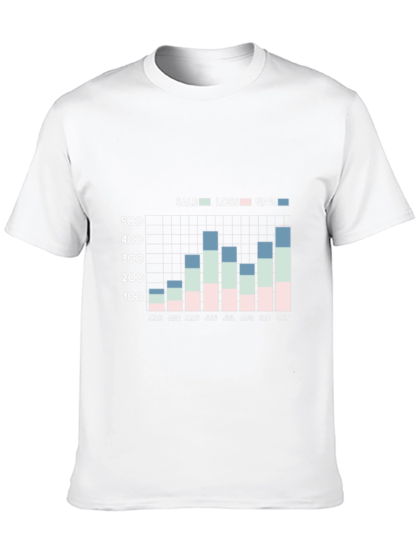 Sales Graph T-Shirt: Monthly Performance Data Tee