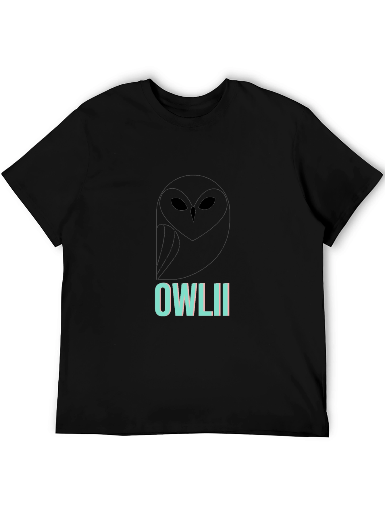Stylish Owl Graphic Print Black T-Shirt