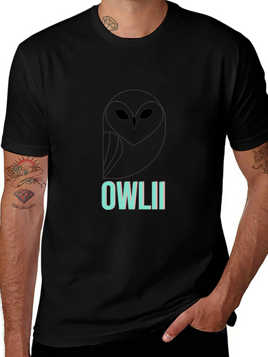 Stylish Owl Graphic Print Black T-Shirt