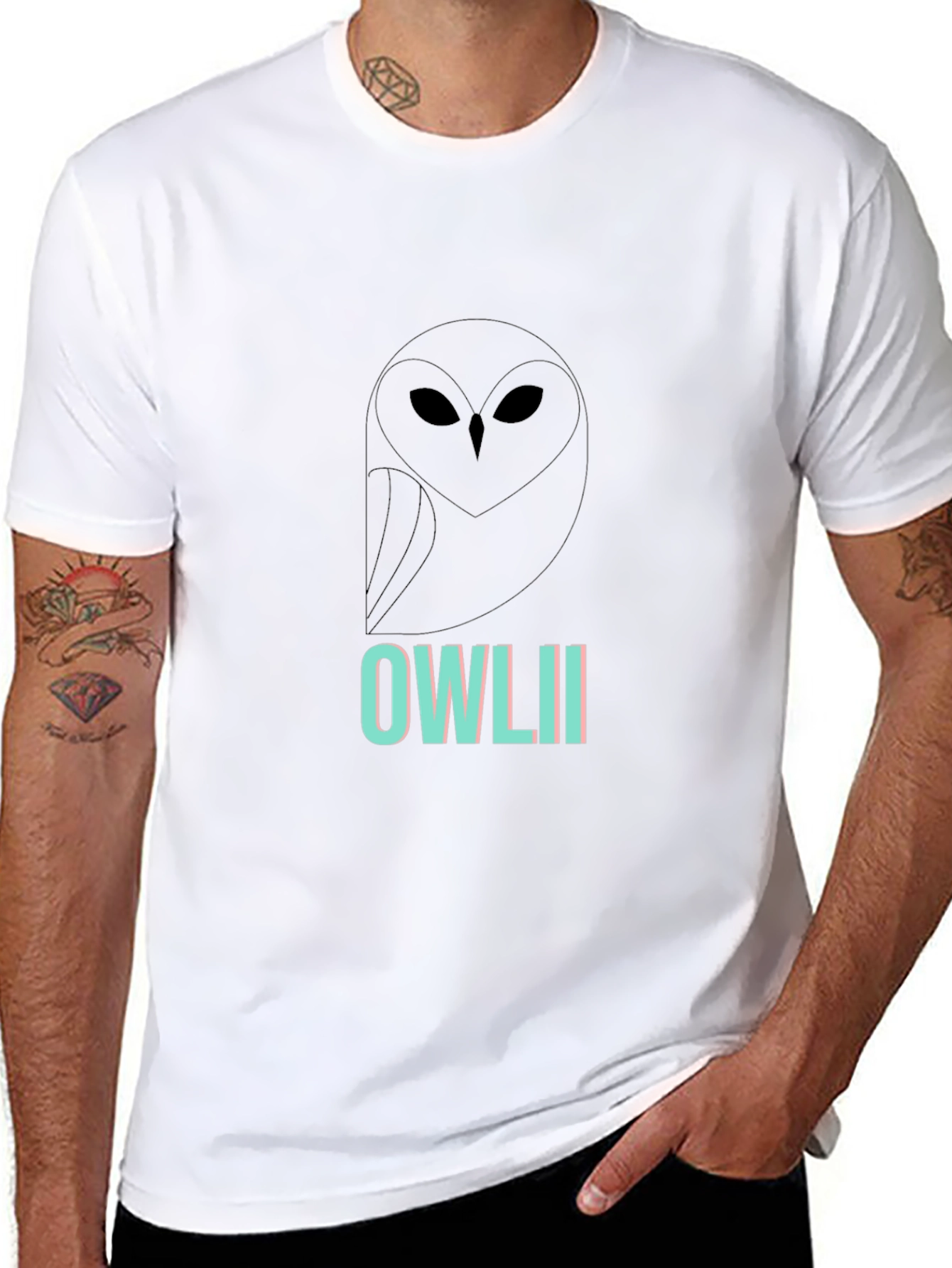 Stylish Owl Graphic Print Black T-Shirt