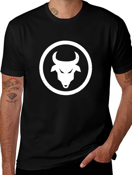 Black Bull Head Graphic Tee - Premium Cotton Blend