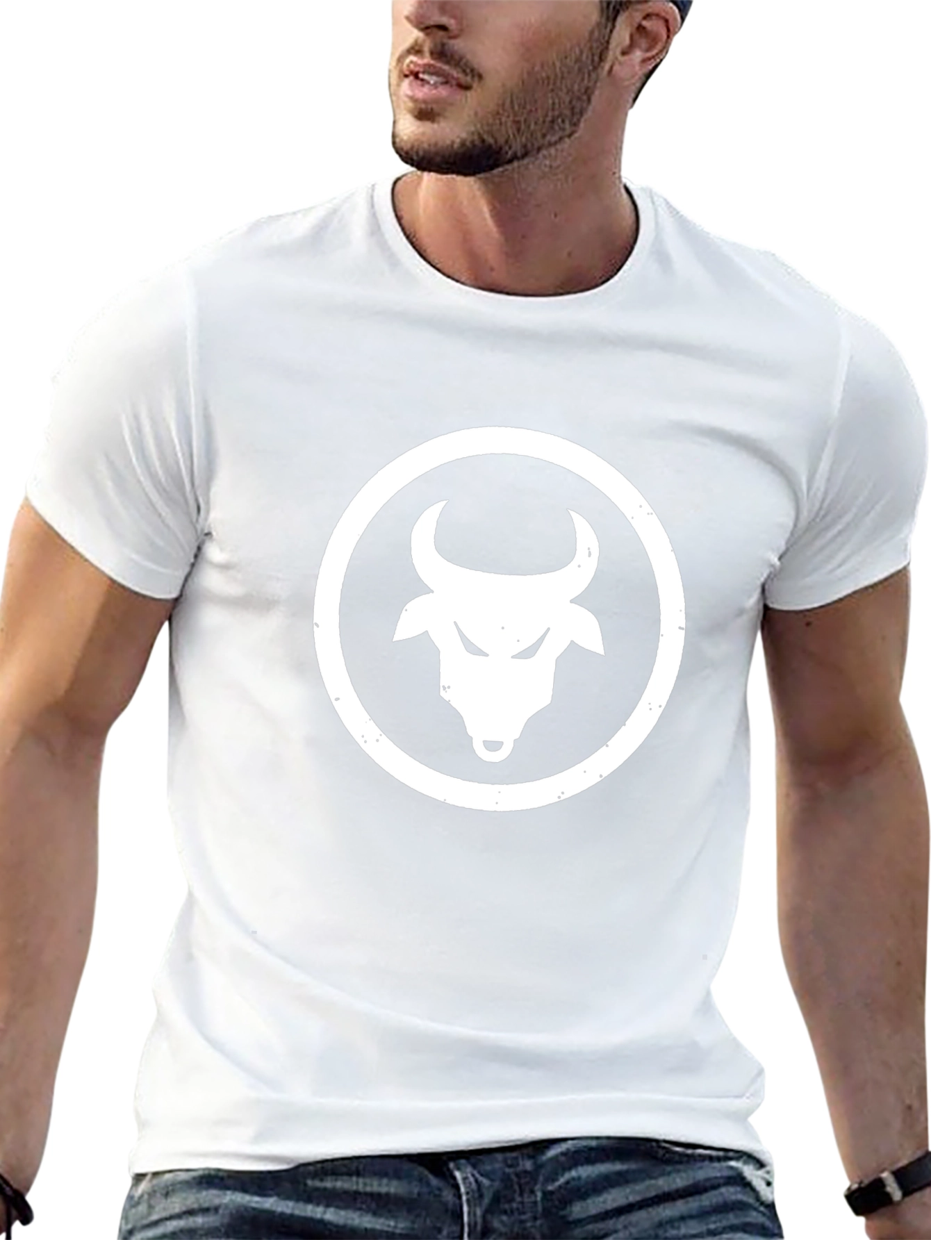Black Bull Head Graphic Tee - Premium Cotton Blend