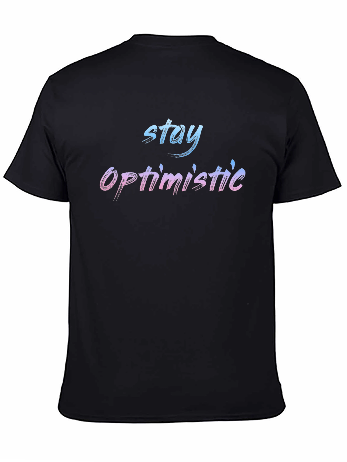 Stay Optimistic Graphic Black T-Shirt