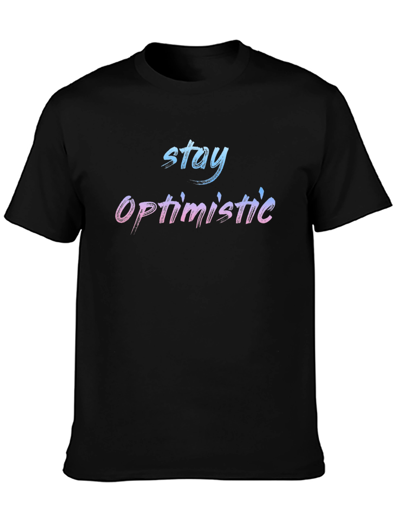 Stay Optimistic Graphic Black T-Shirt