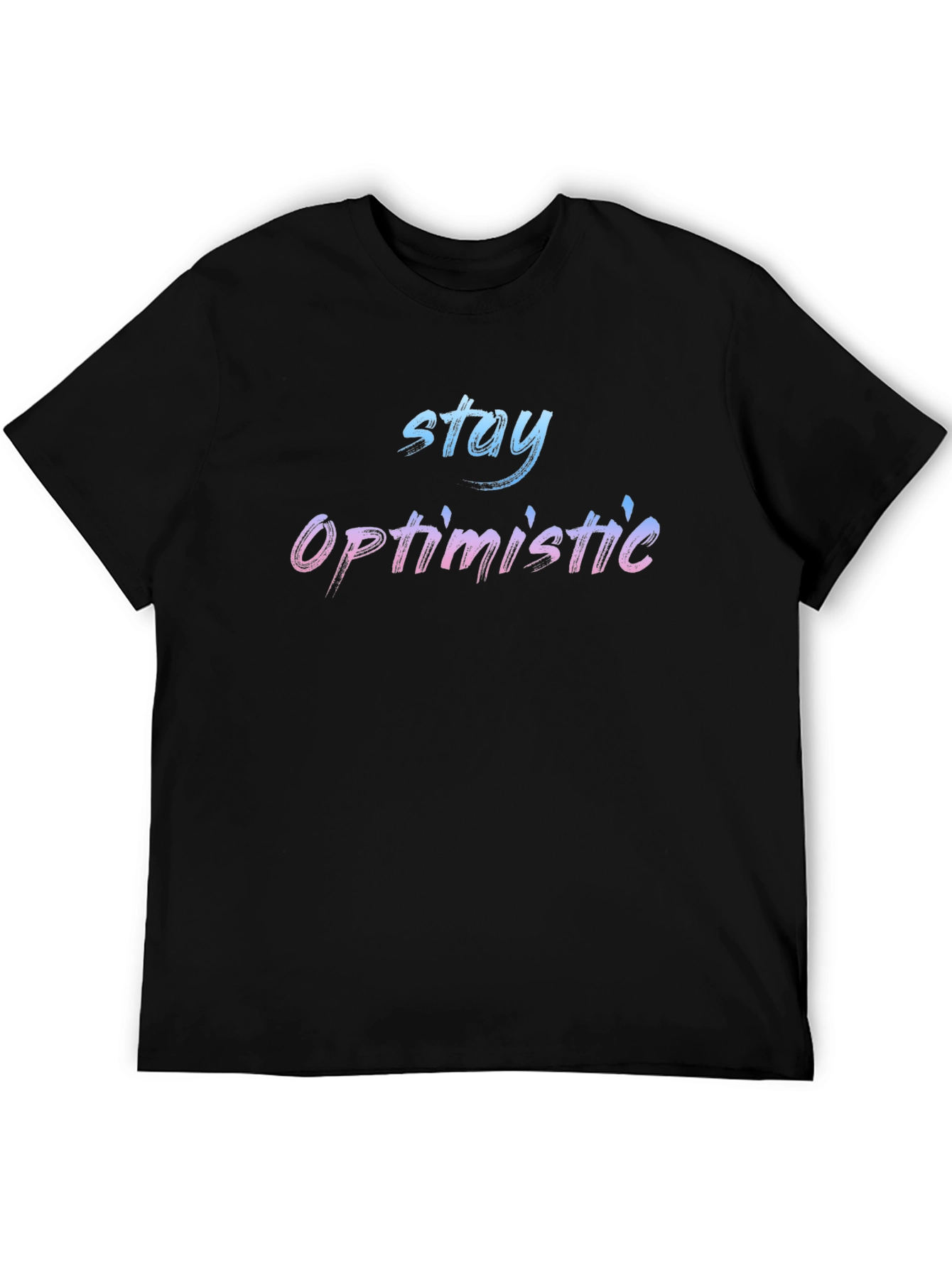 Stay Optimistic Graphic Black T-Shirt