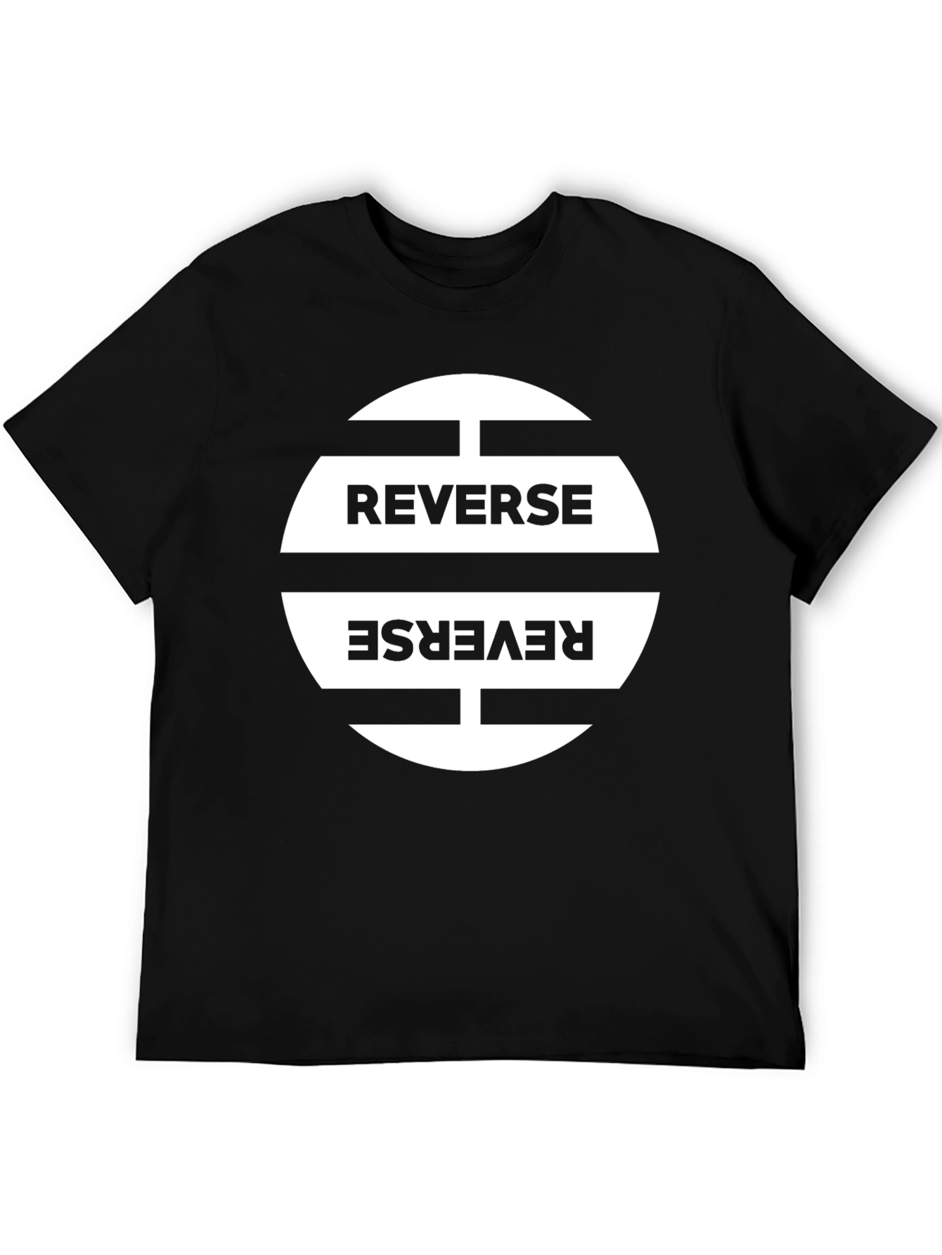 Reverse Graphic Print Black T-Shirt