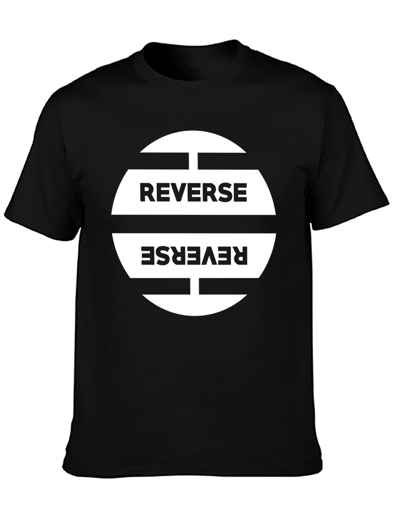 Reverse Graphic Print Black T-Shirt