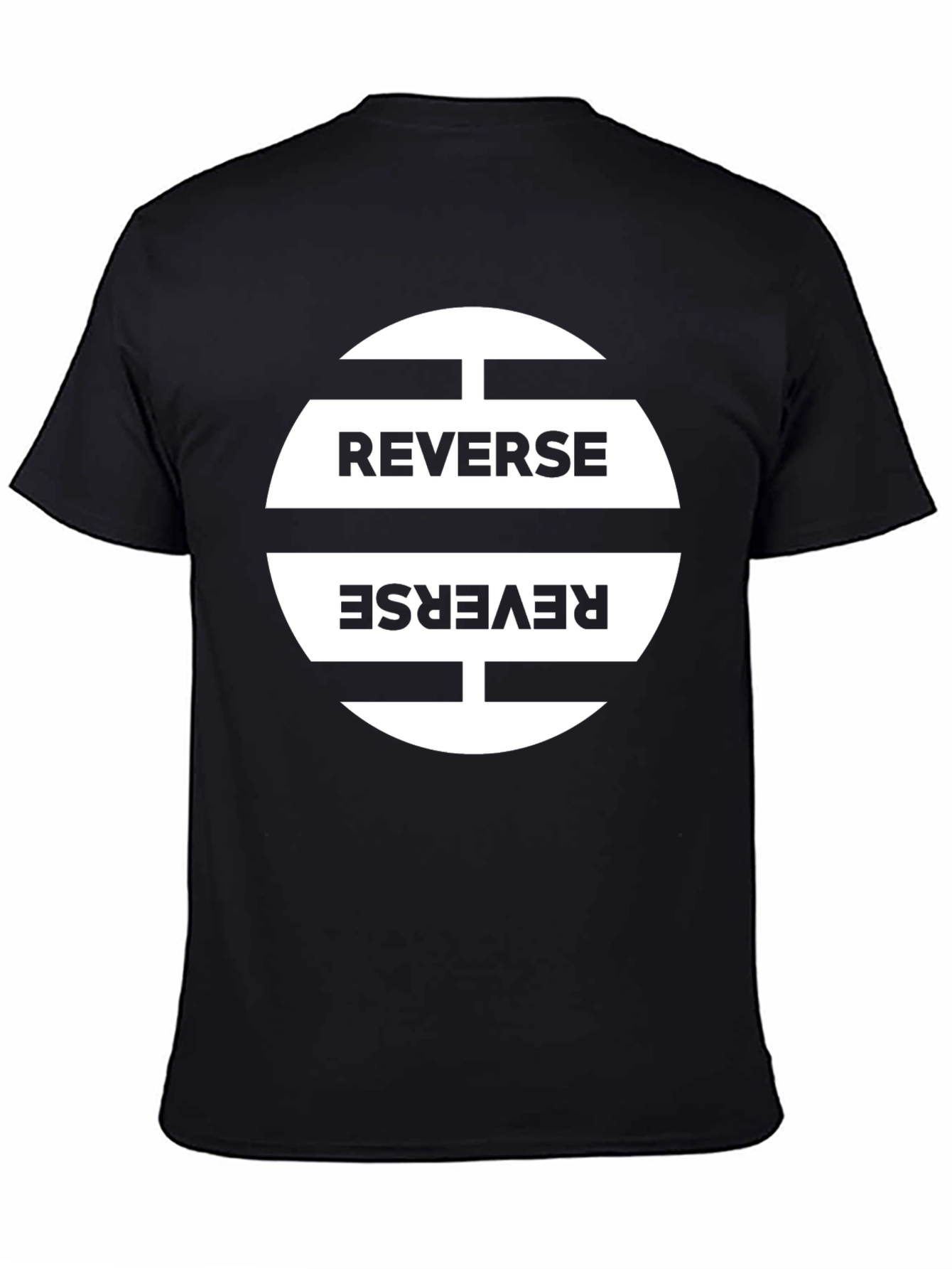 Reverse Graphic Print Black T-Shirt