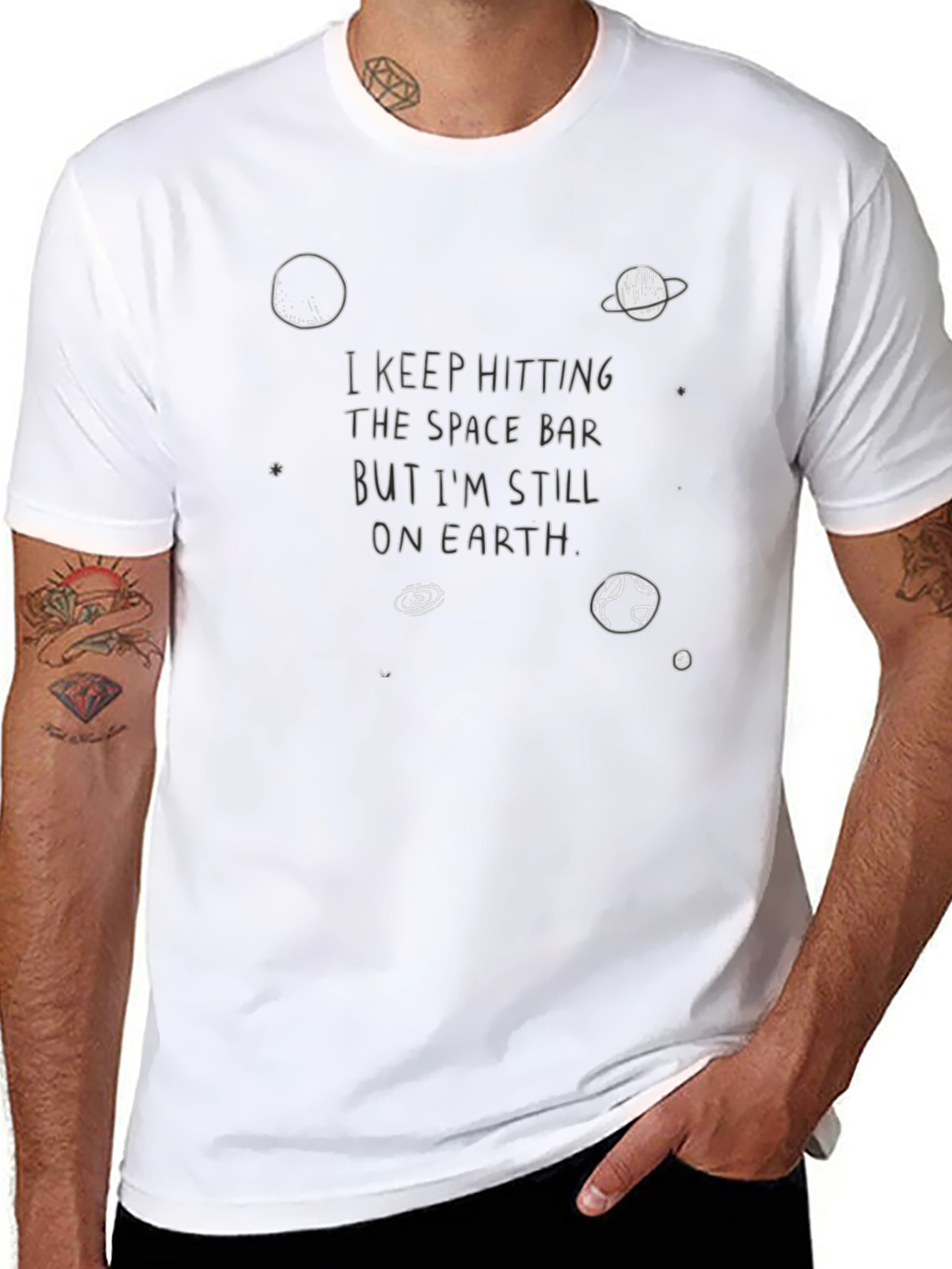 Space Bar Earth T-Shirt - Funny Graphic Tee