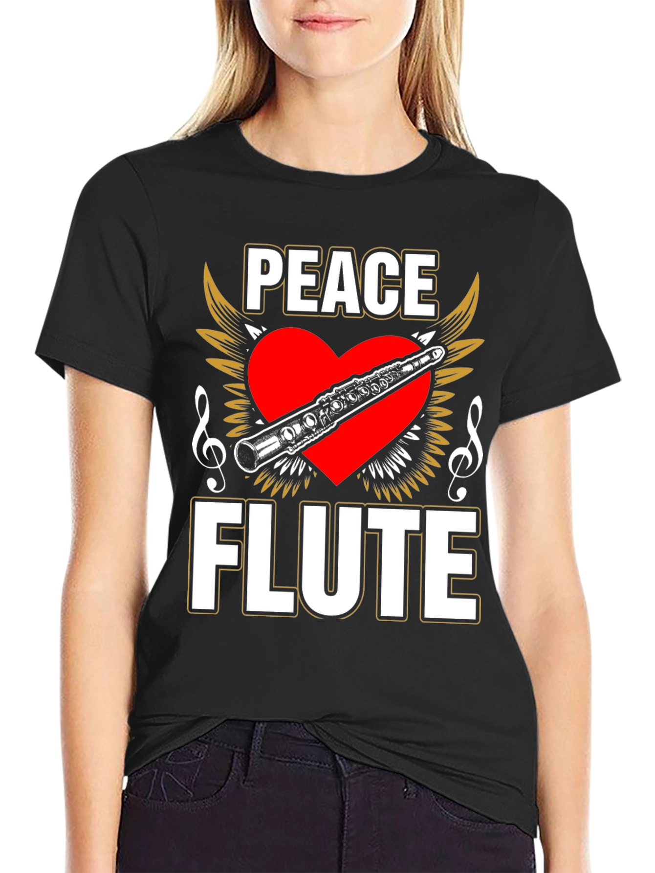 Peace Flute T-Shirt - Musician Gift Tee