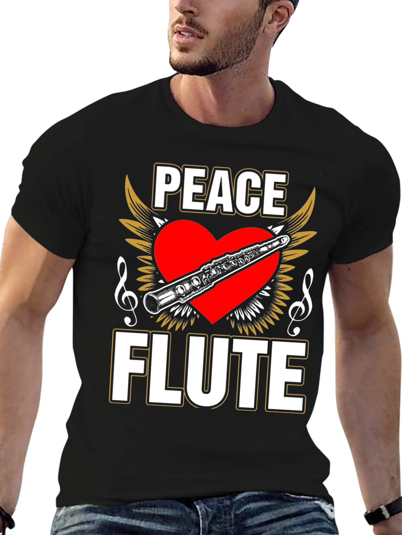 Peace Flute T-Shirt - Musician Gift Tee