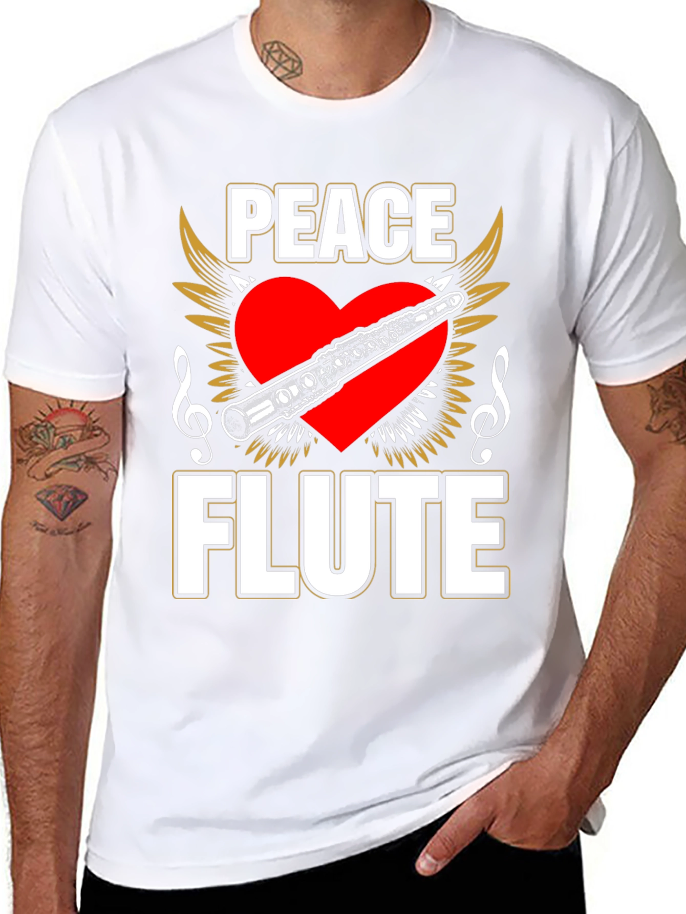 Peace Flute T-Shirt - Musician Gift Tee