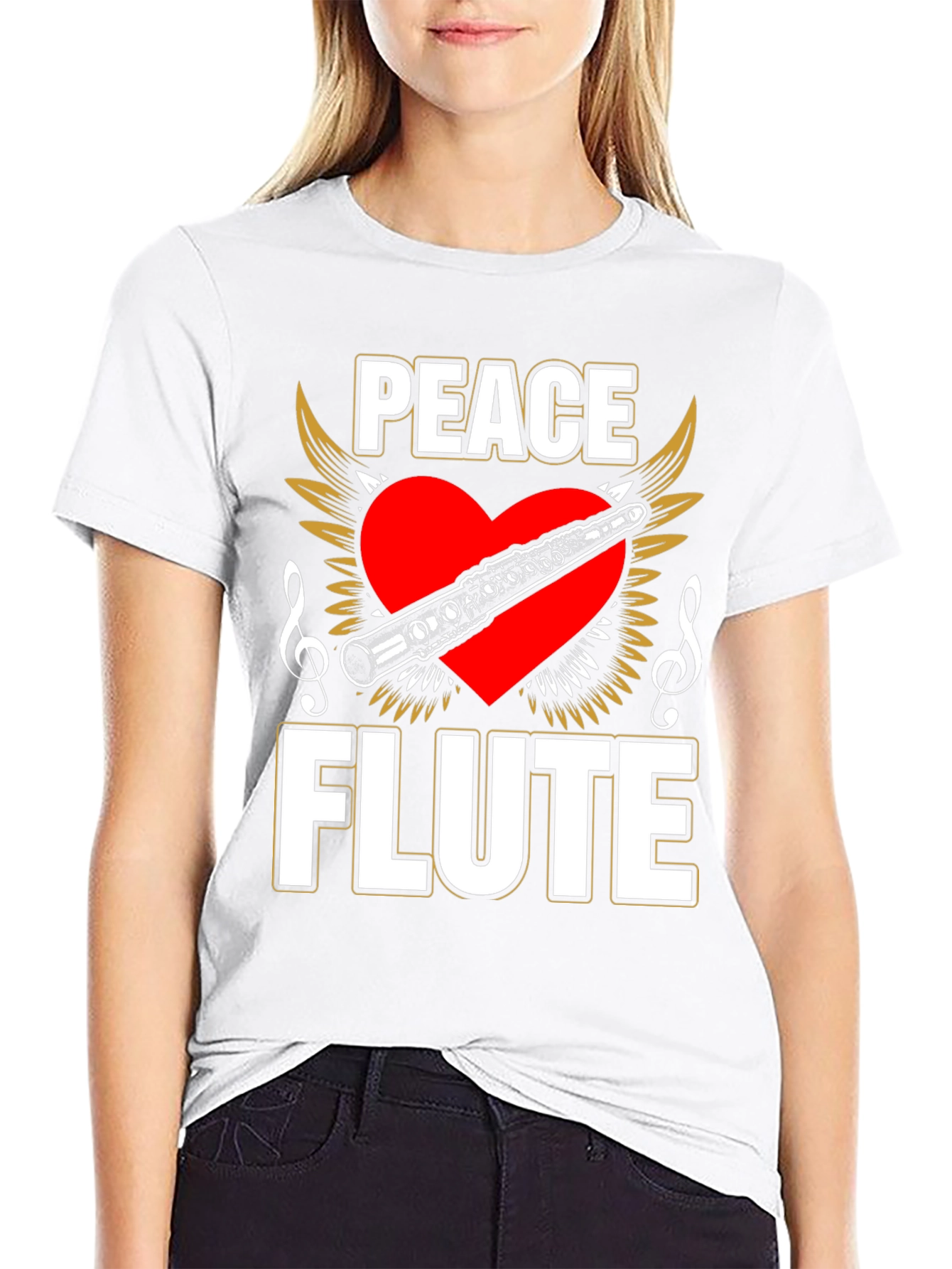 Peace Flute T-Shirt - Musician Gift Tee