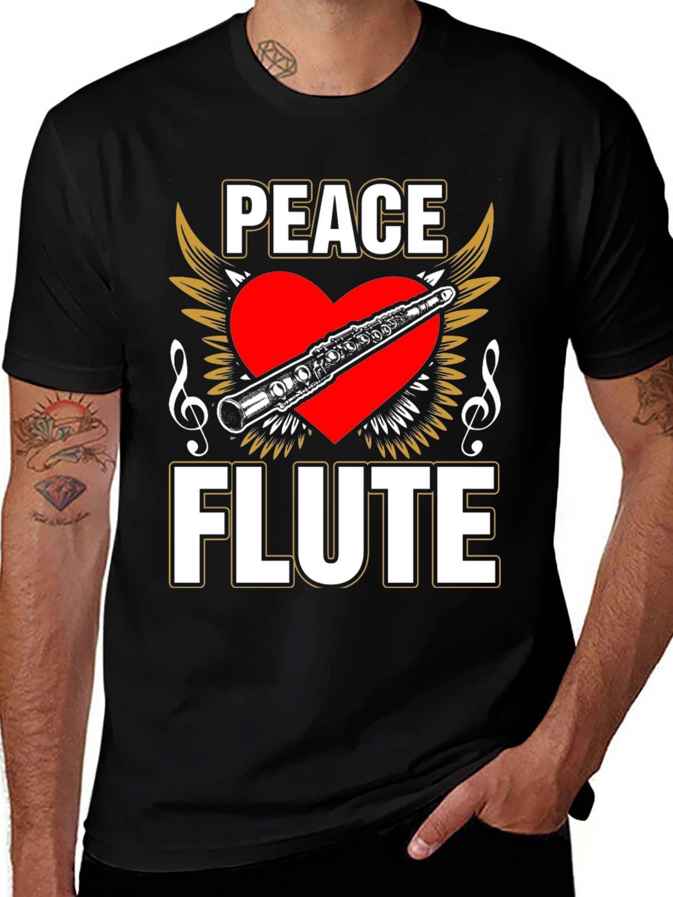 Peace Flute T-Shirt - Musician Gift Tee