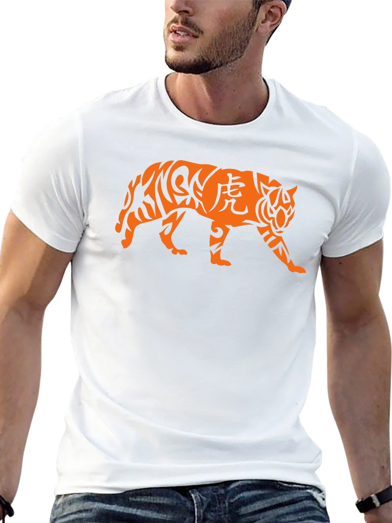 Tiger Graphic Tee - Stylish Black Cotton T-Shirt