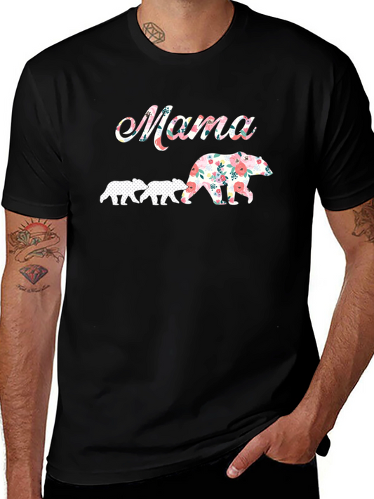 Mama Bear Floral Graphic Tee - Matching Mother & Cub Shirt
