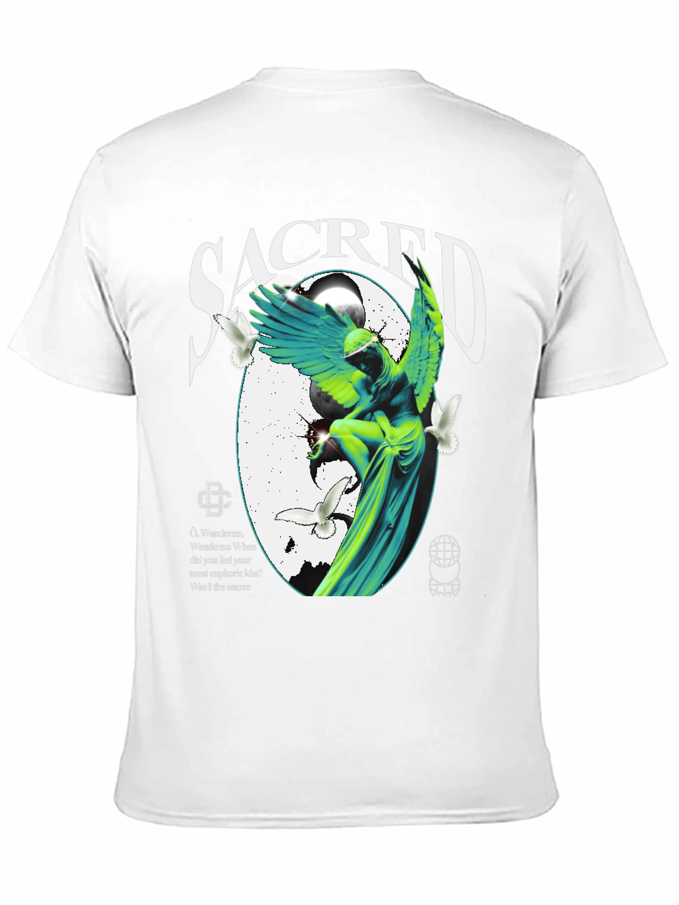 Sacred Angel Graphic Black T-Shirt