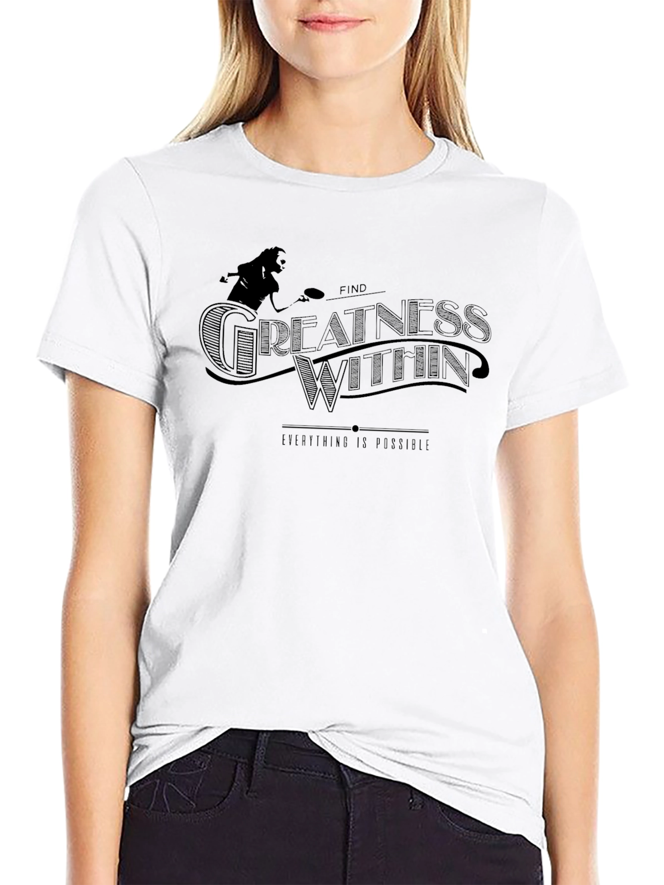 Motivational Black Graphic Tee - Find Greatness Within