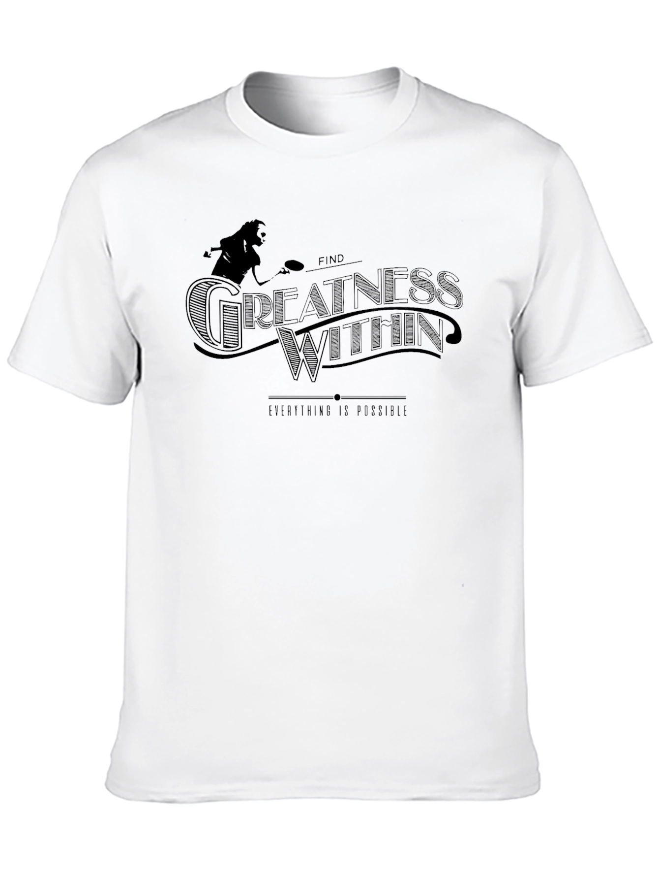 Motivational Black Graphic Tee - Find Greatness Within