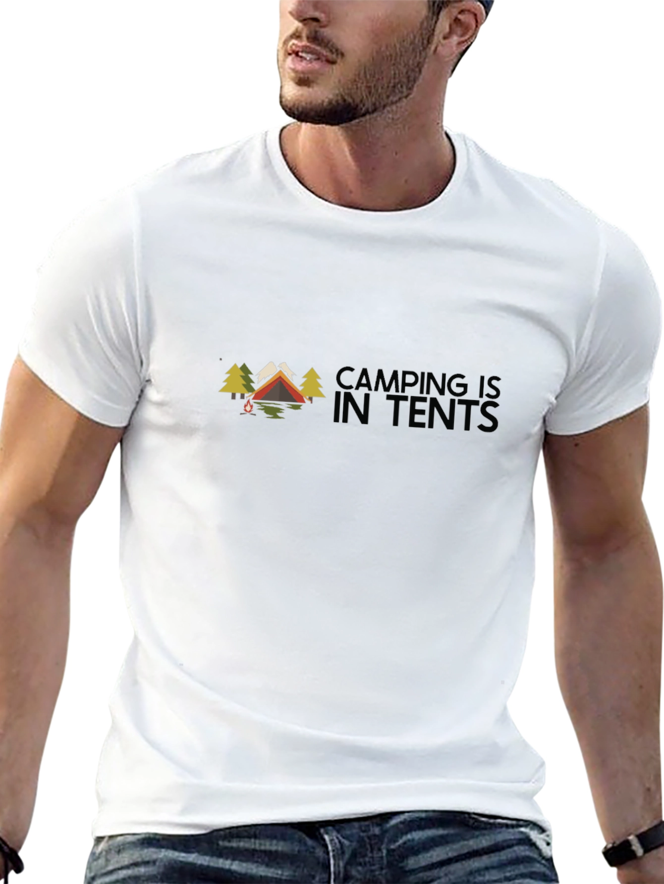 Camping Is In Tents Black Graphic Tee