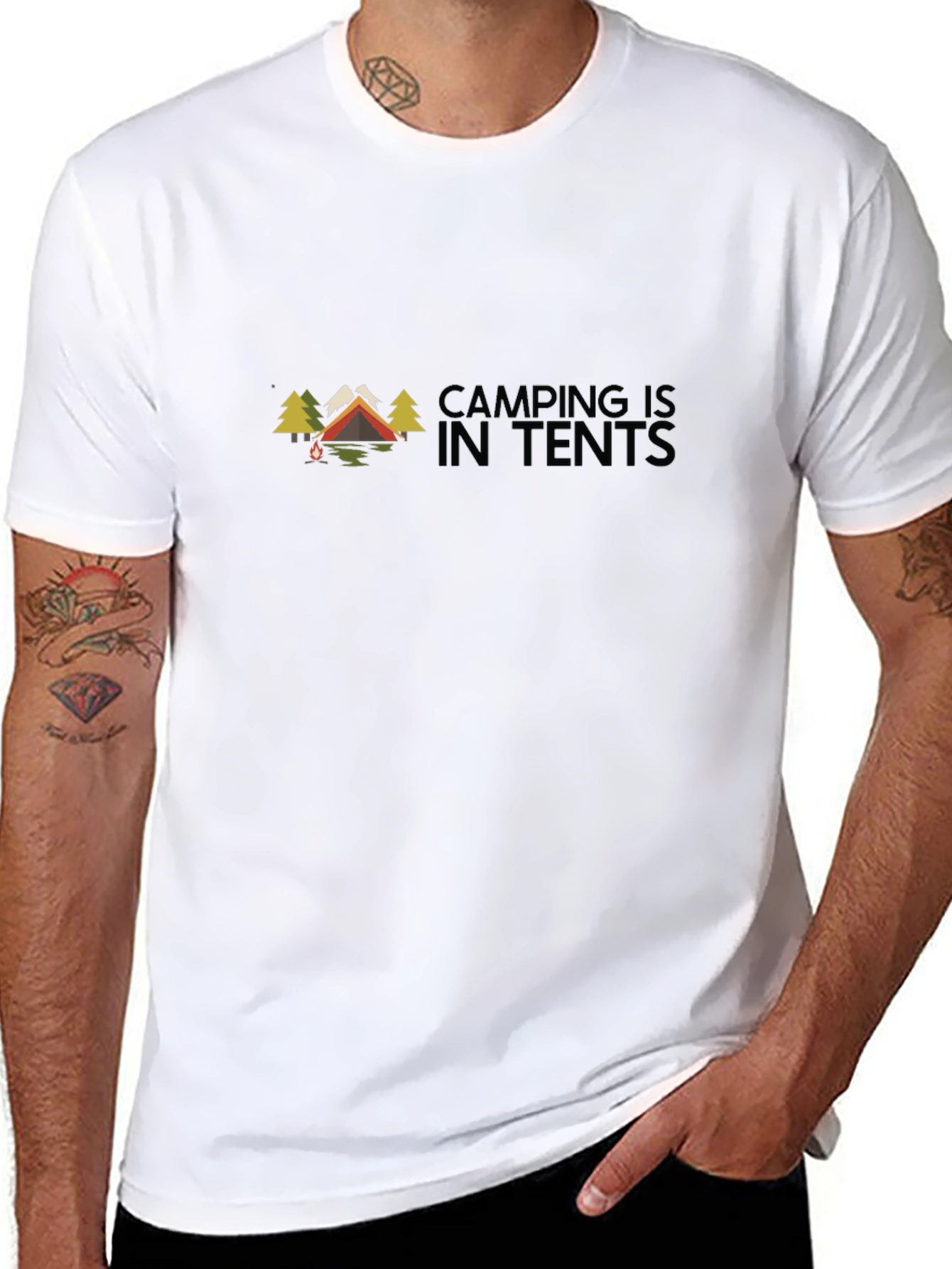 Camping Is In Tents Black Graphic Tee