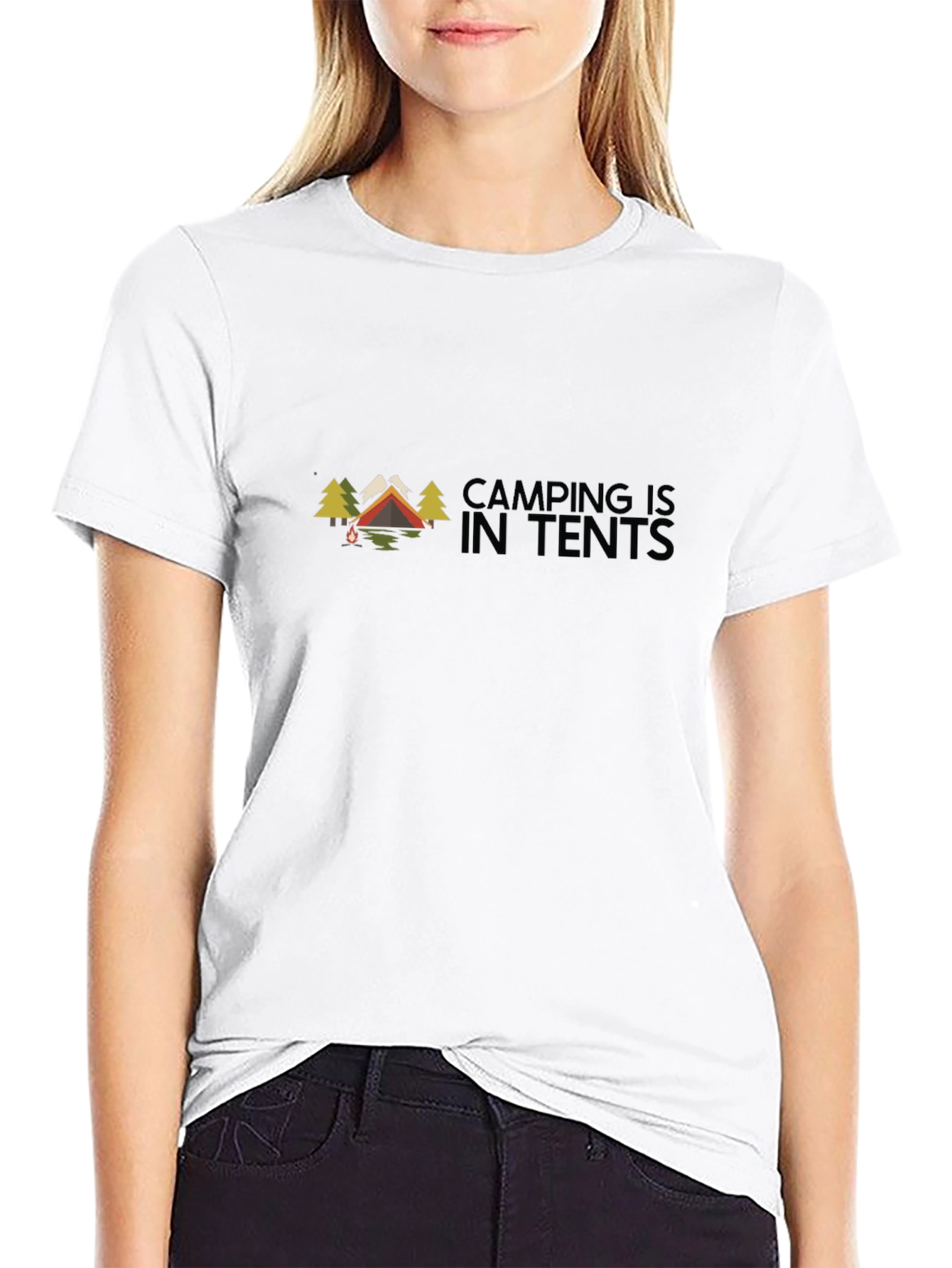 Camping Is In Tents Black Graphic Tee