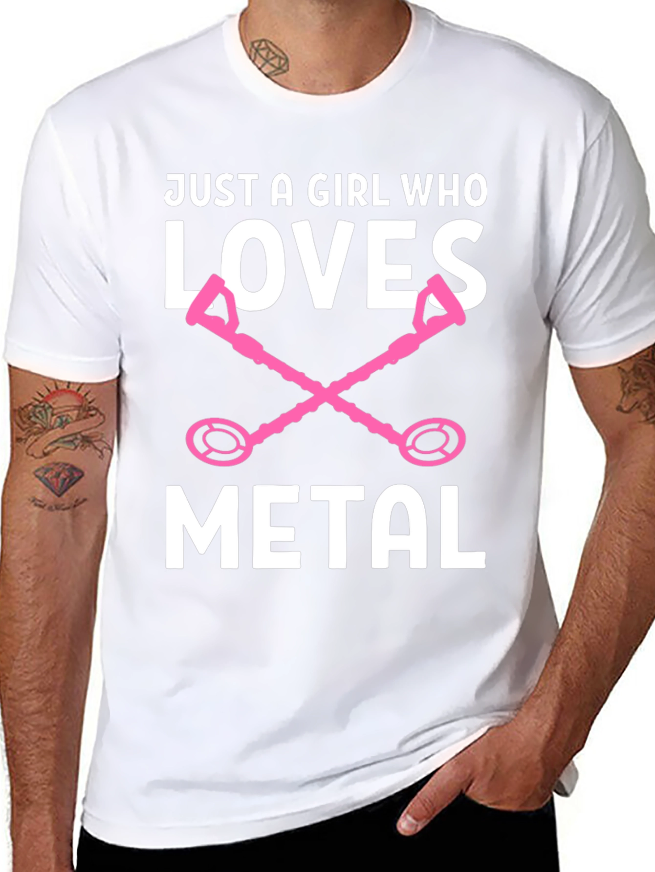 Girl Who Loves Metal Detector Graphic Tee