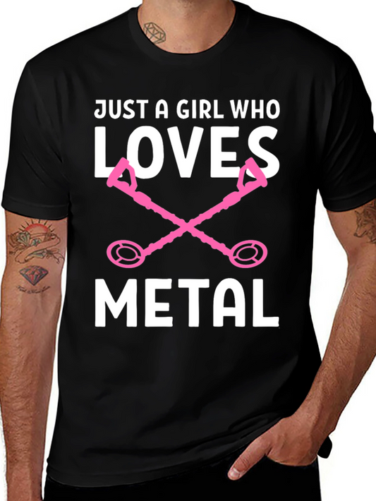 Girl Who Loves Metal Detector Graphic Tee