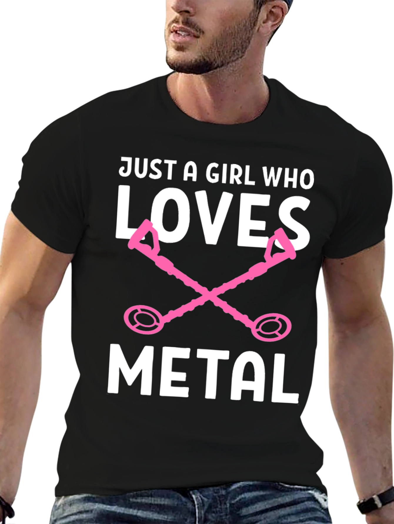 Girl Who Loves Metal Detector Graphic Tee