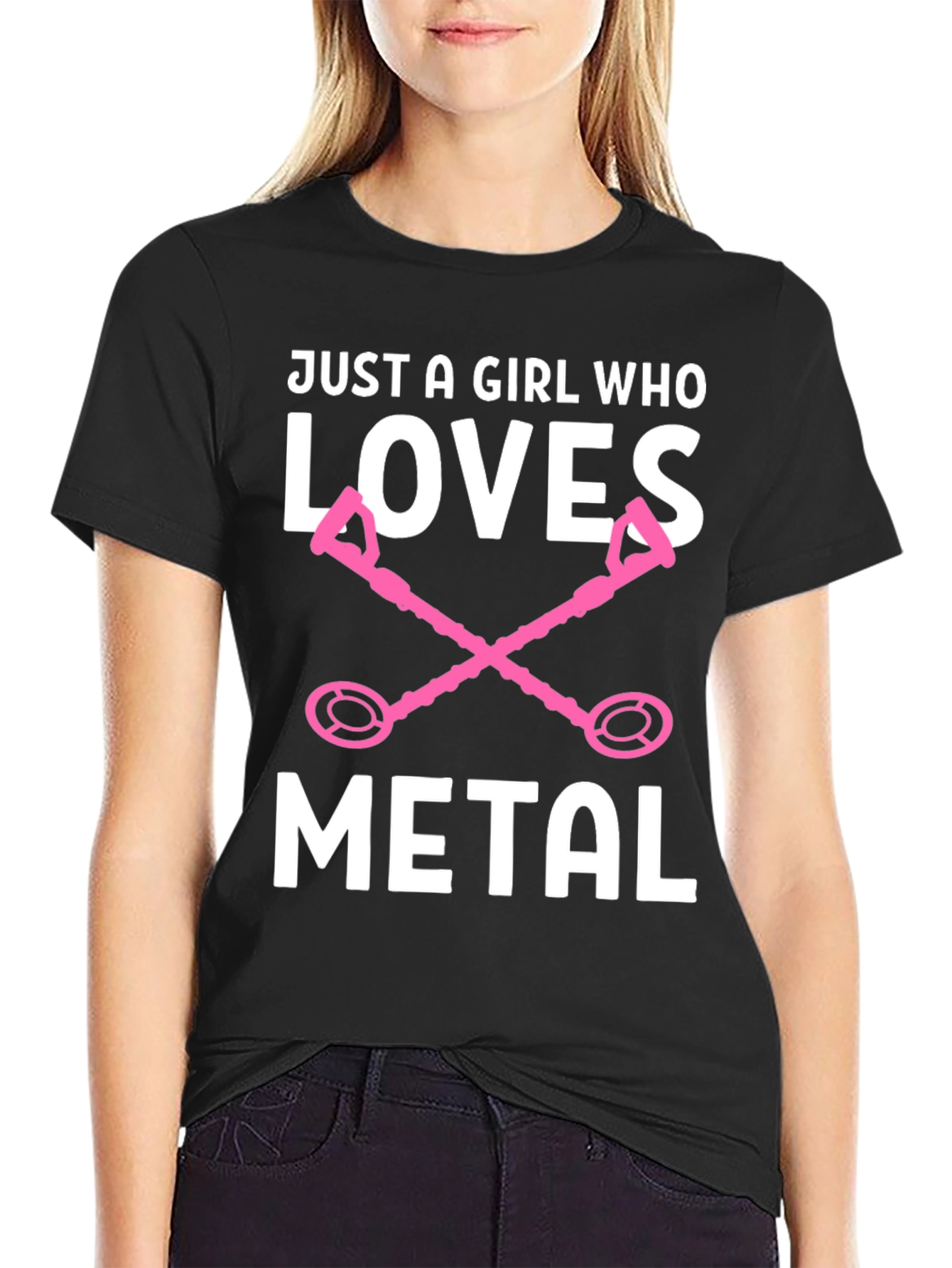 Girl Who Loves Metal Detector Graphic Tee