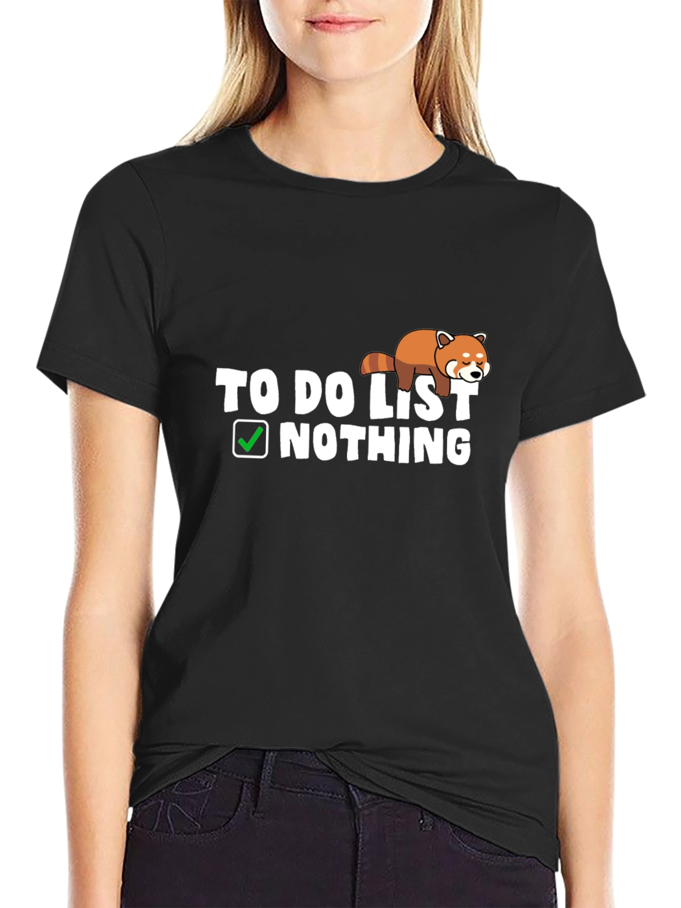 Lazy Red Panda To-Do List Nothing T-Shirt