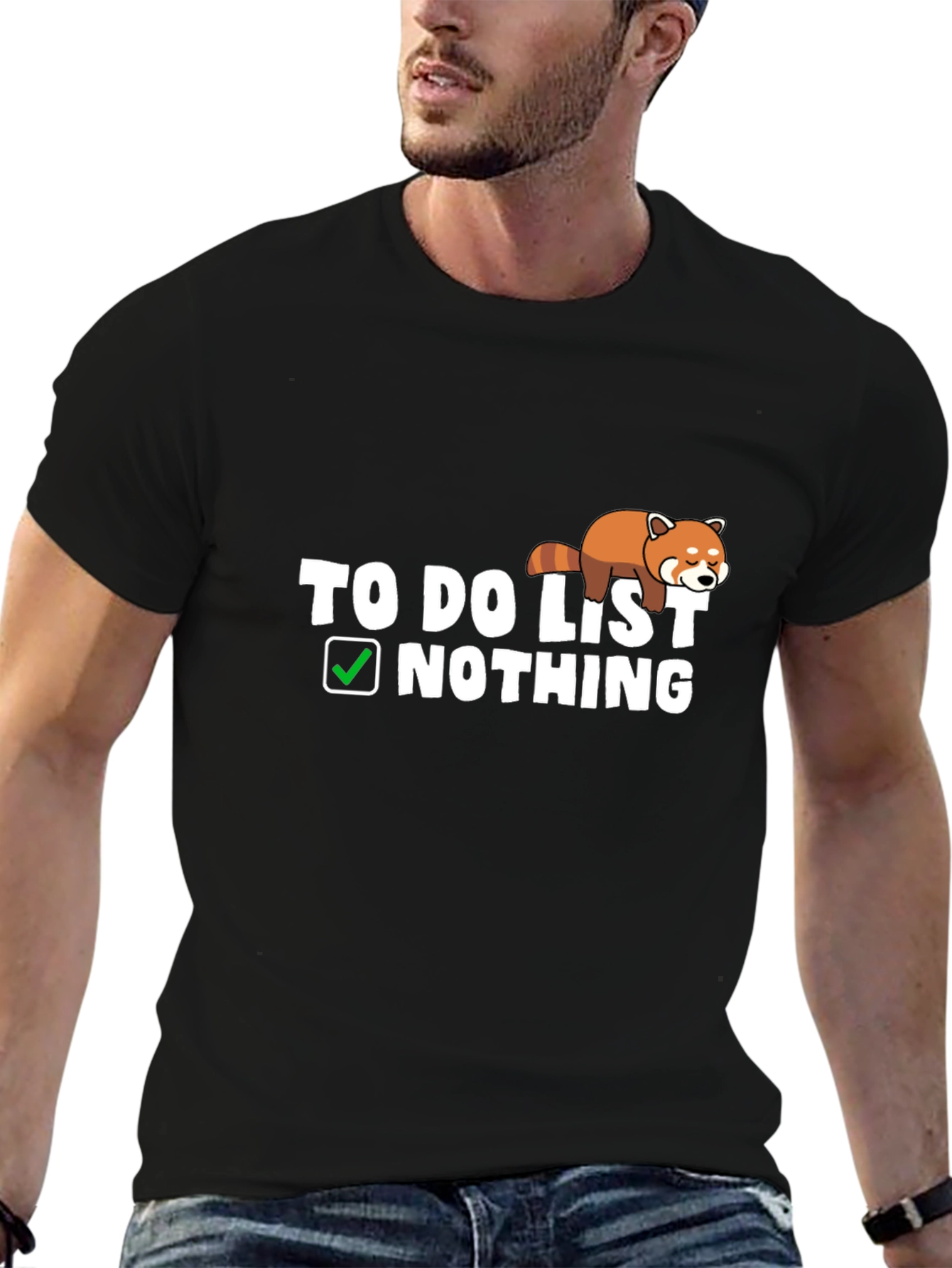 Lazy Red Panda To-Do List Nothing T-Shirt